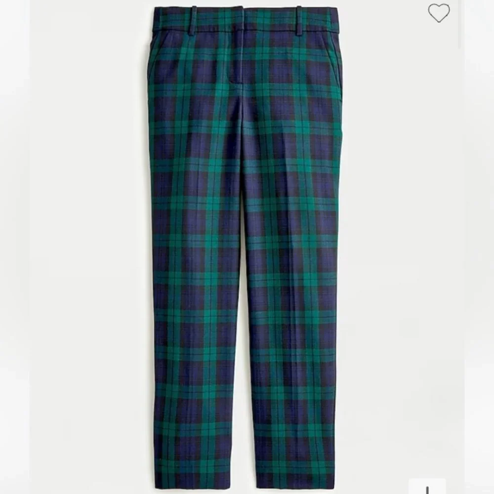 J. CREW‎ Women's EUC Cameron Black Watch Tartan Plaid Wool Crop Pant | Size 14
